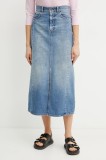 Weekend Max Mara fustă din bumbac denim midi, drept, 2515101061600