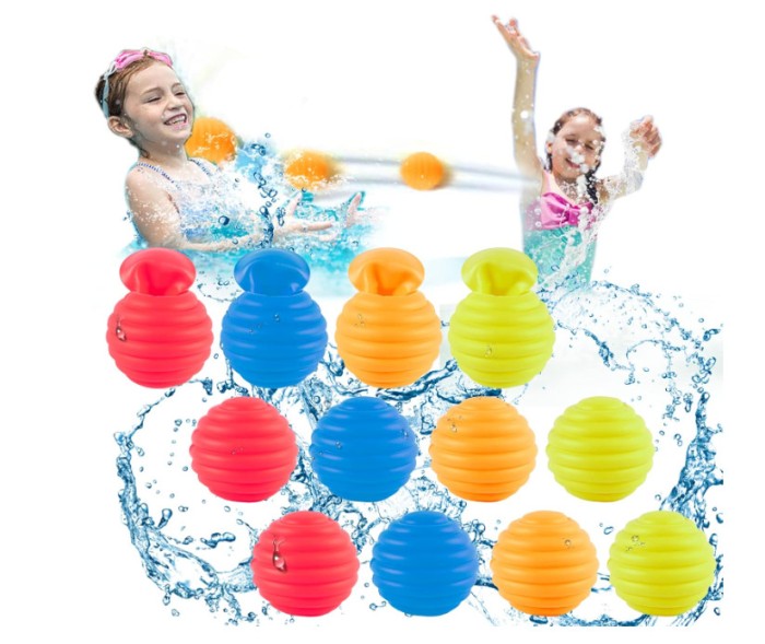Set baloane apa, reutilizabile, multicolore, bombe pentru apa cu autoumplere, usor de umplut, 12 bucati