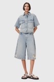 AllSaints pantaloni scurți jeans LOUIE uni, high waist, W077EC