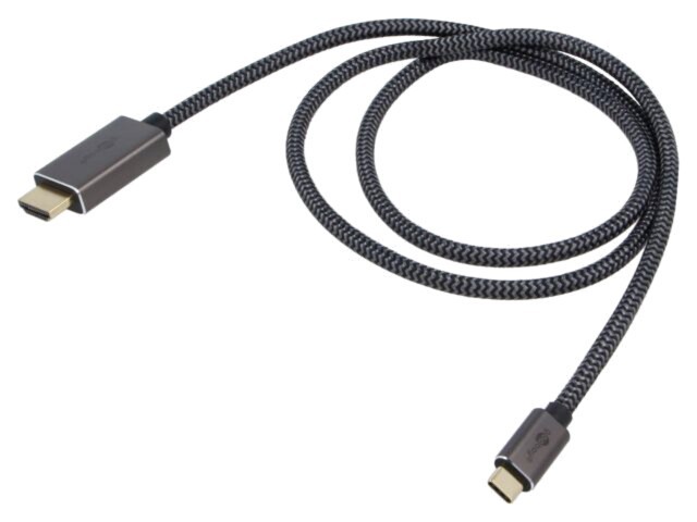 Cablu Goobay HDMI - USB C textil 1m negru argintiu 4K HDR UHD