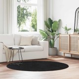 VidaXL Covor shaggy cu pom &icirc;nalt, NAVARRA, negru, 160x160cm, poliester