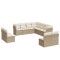 Set canapele de gradina cu perne, 11 piese, bej, poliratan