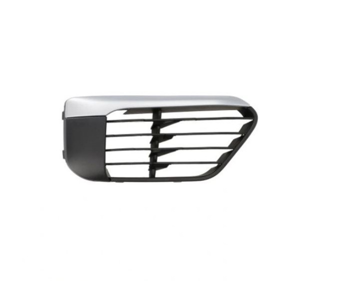 Grila bara fata BMW X1 (F48), 06.2015-, fata, partea dreapta, cu material argintiu