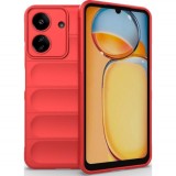 Husa wave, compatibila cu xiaomi redmi 13c, Grip Anti-Soc, Tpu, Pure Red, ALC MOBILE