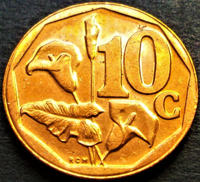 Moneda 10 CENTI - AFRICA de SUD, anul 2012 *cod 1754 B - ISEWULA AFRIKA = UNC foto