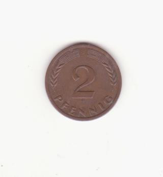 Germania (R.F.G.) 2 pfennig 1962 non-magnetic litera J foto
