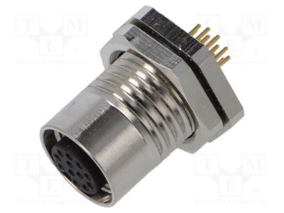 Conector M12 soclu mamă 12 pini 1,5A 30V IP67 drept THT LUTRONIC foto