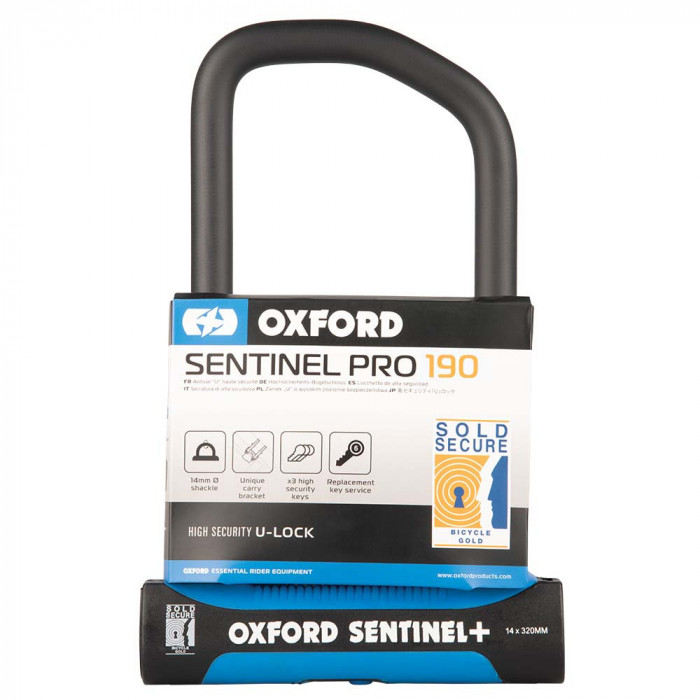 Antifurt Bicicleta Oxford Sentinel Pro U-Lock 260mm x 177mm Otel Negru LK324