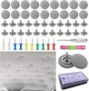 Set 60 Capse Gri Perlat Reconditionare Tapiterie Plafon Auto + Surubelnita, Centimetru, Nituri - 2cm