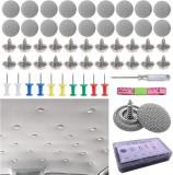 Set 60 Capse Gri Plafon Auto, Reconditionare Tapiterie, Surubelnita Inclusa, 2cm