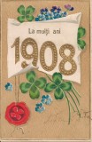 Carte postala - felicitare circulata in anul 1908