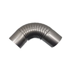 Cot burlan din tabla pentru evacuare fum, pe rotund, gri mat, 120 mm