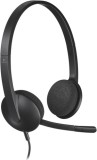 CASTI Logitech, &quot;H340&quot;, cu fir, standard, utilizare multimedia, call center, microfon pe brat, conectare prin USB 2.0, negru, &quot;981-000475&quot;, (timbru ve