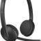 CASTI Logitech, &quot;H340&quot;, cu fir, standard, utilizare multimedia, call center, microfon pe brat, conectare prin USB 2.0, negru, &quot;981-000475&quot;, (timbru ve