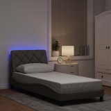 VidaXL Cadru de pat cu LED fără saltea Taupe 80x200 cm Material 3310633