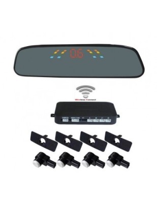 Senzori parcare cu display in oglinda wireless S306W tip OEM de 16.5mm Negru foto