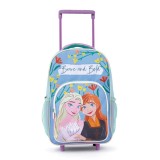 Ghiozdan troller Disney Regatul de Gheață, 36 x 24 x 12 cm, pe roți , curele ajustabile,Albastru Multicolor, Fata, Troler, Disney Frozen