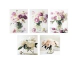Cumpara ieftin Set 5 tablouri olegrafie pe panza Flowers 3 x 15 x 20 cm, 2 x 25 x 25 cm