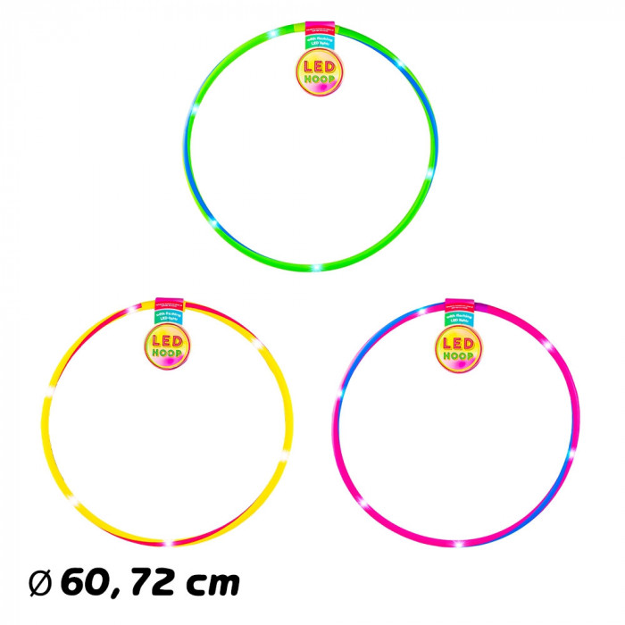 Cerc Hula Hoop, cu led, 60-72 cm, 36 buc/set