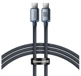 CABLU alimentare si date Baseus Crystal Shine, Fast Charging Data Cable pt. smartphone, USB Type-C la USB Type-C 100W, 2m, braided, negru &quot;CAJY000701&quot;