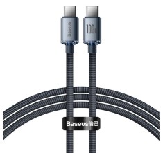 CABLU alimentare si date Baseus Crystal Shine, Fast Charging Data Cable pt. smartphone, USB Type-C la USB Type-C 100W, 2m, braided, negru &quot;CAJY000701&quot;