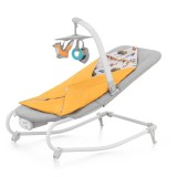 Sezlong Balansoar Kinderkraft Felio 2 3 in 1 Forest Yellow 0-9 kg cu 3 Jucarii si Plasa Insecte