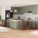 vidaXL Poartă c&acirc;ini pliabilă cu ușă 15 panouri maro 750 cm, lemn plop 3155720