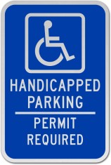 Handicapped Parking Permit Required Sign foto