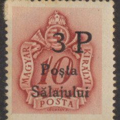 Ardealul de Nord 1945 Posta Salajului 3P pe 10f porto reprint matrita originala