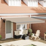 vidaXL Marchiză automată retractabilă Bej 400x300 cm