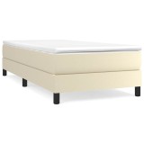 Cumpara ieftin Cadru de pat cu arcuri, crem, 80x200 cm, piele ecologica