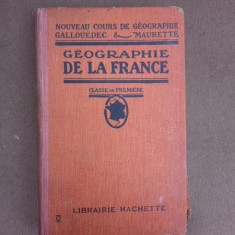 Geographie de la France, classe de premiere - L. Gallouedec (carte in limba franceza)
