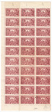*Romania, lot 630 cu 30 timbre fiscale de ajutor, 1942, fragment de coala, MNH, Nestampilat