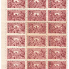 *Romania, lot 630 cu 30 timbre fiscale de ajutor, 1942, fragment de coala, MNH