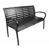 Banca de gradina, plastic, structura metal, maro inchis, 125x60x80&nbsp;cm, Garden Line, Gardenline