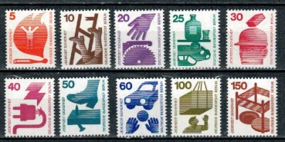 Berlin 1971 - Protectia muncii, uzuale, serie neuzata foto