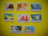 HOPCT LOT NR 245 PESCUITUL SPORTIV 1962 -8 TIMBRE VECHI-STAMPILAT ROMANIA