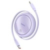 Cablu de Date Type-C la Type-C, 100W, 1m - Baseus Free2Draw Mini (P10364500511-00) - Nebula Purple