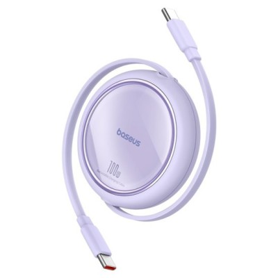 Cablu de Date Type-C la Type-C, 100W, 1m - Baseus Free2Draw Mini (P10364500511-00) - Nebula Purple foto