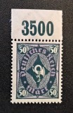 Germania (Deutsches Reich / Weimar 1922) "Posthorn" cu Margine de Coală "3500" (50 Mark, MINT / Neștampilat) CLK1