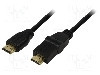 Cablu HDMI - HDMI, HDMI mufa, HDMI mufa mobila &plusmn;90&deg;, 1.8m, negru, LOGILINK - CH0052