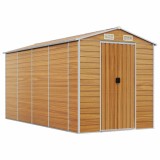 Cumpara ieftin Sopron de gradina, maro deschis, 191x385x198 cm otel galvanizat