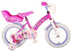 Bicicleta pentru fete Disney Minnie, 14 inch, culoare roz/violet, frana de mana PB Cod:21436-CH foto