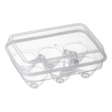 Cofraj Plastic Transparent, Capac Cu &Icirc;nchidere Sigură, Capacitate 6 Ouă, Dimensiuni 17.5x12x7cm, Oem