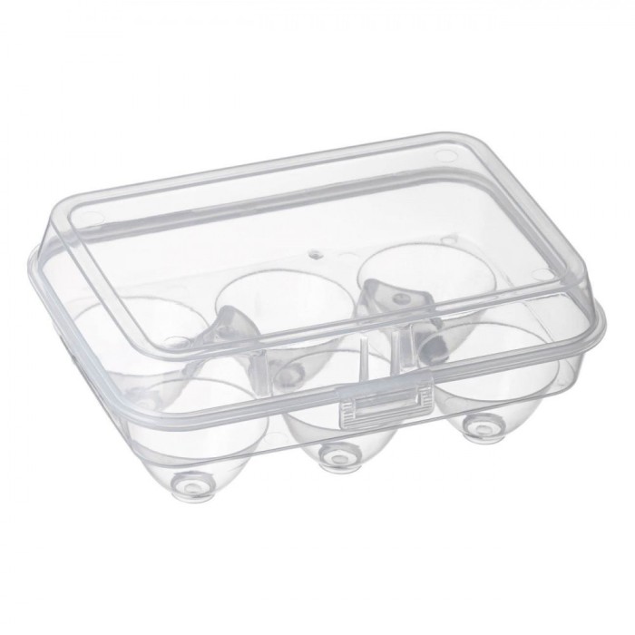 Cofraj Plastic Transparent, Capac Cu &Icirc;nchidere Sigură, Capacitate 6 Ouă, Dimensiuni 17.5x12x7cm