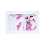 Cumpara ieftin Trusou Botez cu 7 piese - Hello Kitty brodata - ALB - ROZ -TB72