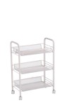 Cumpara ieftin Carucior servire fier alb 44 x 26 x 63,5 cm