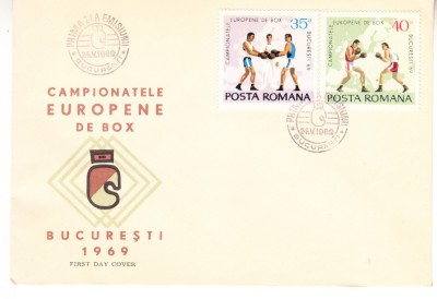 C12 - FDC Romania - Campionatele europene de box - LP701 - 1969 foto