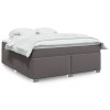 VidaXL Pat box spring cu saltea, gri, 180x200 cm, piele ecologică 3285223