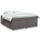 vidaXL Pat box spring cu saltea, gri, 180x200 cm, piele ecologică 3285223